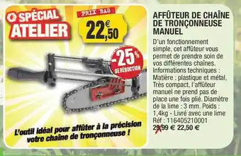 Outiror Affûteur De Chaîne De Tronçonneuse Manuel offre