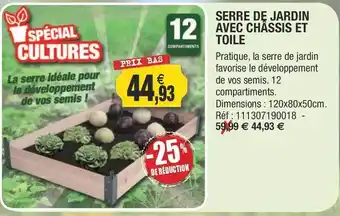 Outiror Serre De Jardin Avec Châssis Et Toile offre