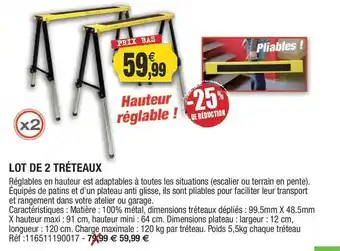 Outiror Lot De 2 Tréteaux offre