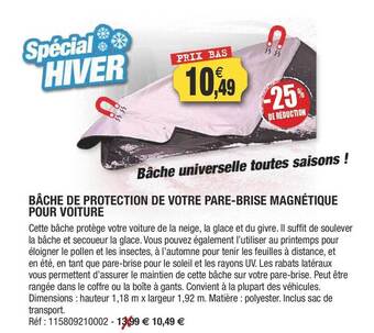 Bùche De Protection De Votre Pare-brise Magnétique Pour Voiture