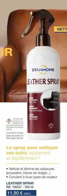 Stanhome Leather Spray Pour Nettoyer Les Cuirs offre