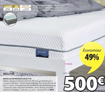 JYSK Matelas en mousse Gold F110 offre