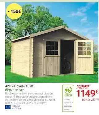 Gamm vert Abri flover offre