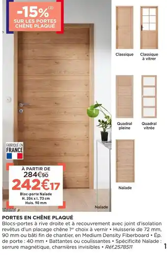 Lapeyre Portes en chêne plaqué offre