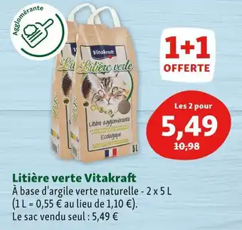 Maxi Zoo Vitakraf litière verte offre