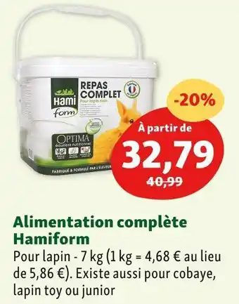 Maxi Zoo Hamiform alimentation complète offre
