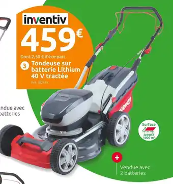 Inventiv tondeuse sur batterie lithium 40 v tractée