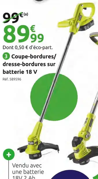 Ryobi one+ coupe-bordures/dresse-bordures sur batterie ry18lt23a-120 18 v