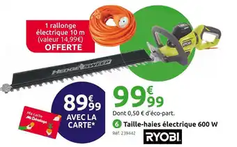 Mr Bricolage Ryobi taille-haies électrique rht6160rs offre