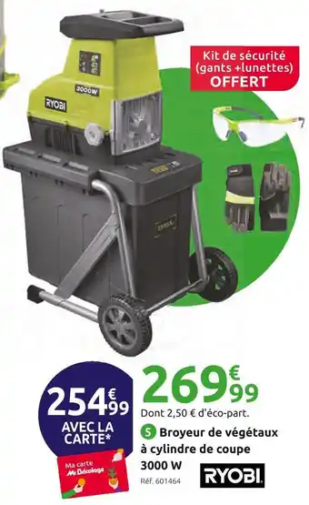Mr Bricolage Ryobi broyeur de végétaux électrique à cylindre de coupe rsh3045uxl offre
