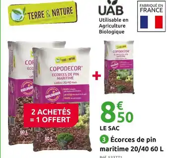 Mr Bricolage Terre & nature écorces de pin maritime 20/40 60 l offre