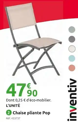 Mr Bricolage Inventiv chaise pliante pop offre