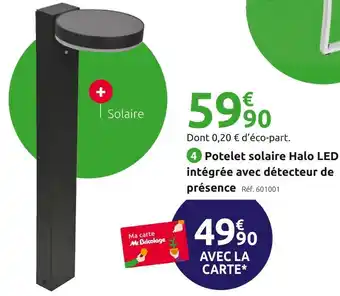 Potelet solaire halo led intégrée avec détecteur de présence