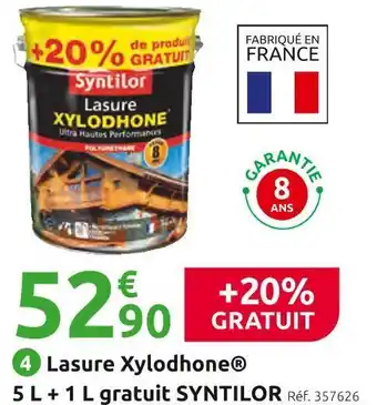 Mr Bricolage Syntilor lasure xylodhone 5 l + 1 l gratuit offre