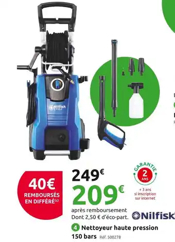 Mr Bricolage Nilfisk nettoyeur haute pression 150 bars offre
