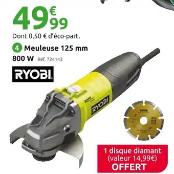 Mr Bricolage Ryobi meuleuse 125 mm rag800-125gd1 offre