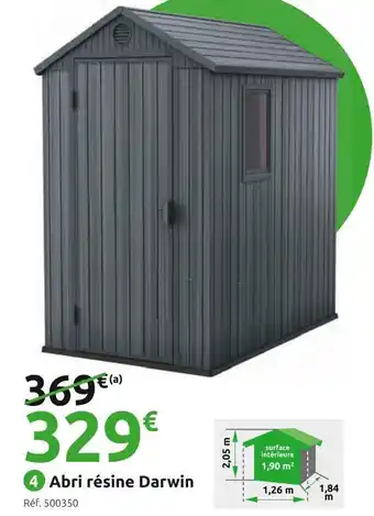Mr Bricolage Abri résine darwin offre