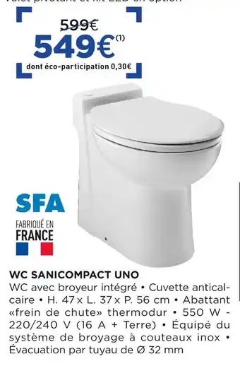 Lapeyre Wc sanicompact uno offre