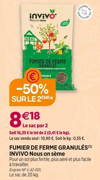 Delbard Invivo fumier de ferme granulés nous on sème offre