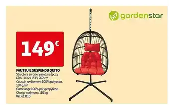 Auchan Fauteuil Suspendu Quito Gardenstar offre