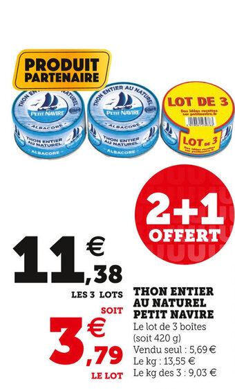 U Express Thon entier au naturel petit navire offre