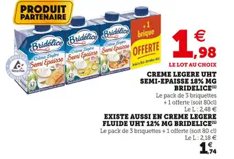 U Express Creme legere UHT semi-epaisse 18% MG bridelice offre