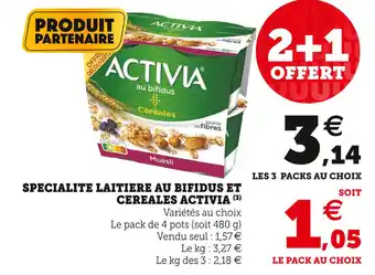 U Express Specialite laitiere au biffidus et cereales activia offre