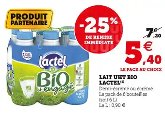 U Express Lait UHT bio lactel offre