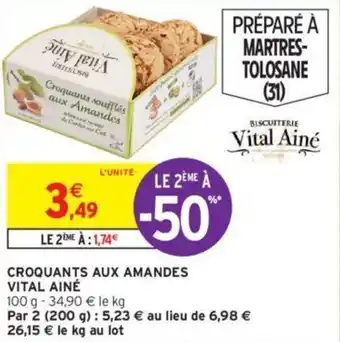 Intermarché Croquants aux amandes vital ainé offre