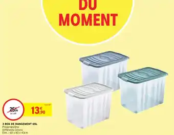 Intermarché 3 box de rangement 65L offre