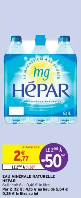 Intermarché Express Eau minérale naturelle hepar offre