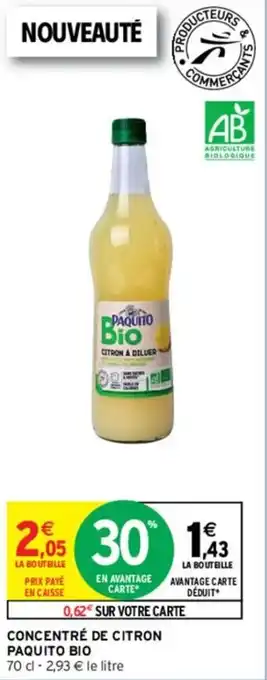 Intermarché Express Concentré de citron paquito bio offre