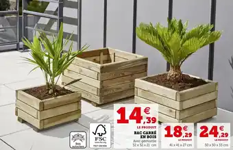 Super U Bac carré en bois offre