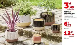 Super U Pot "sac" en céramique offre