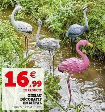 Super U Oiseau décoratif en métal offre