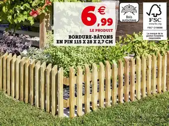 Bordure-bâtons en pin