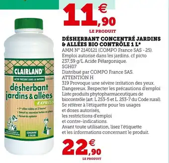 Super U Désherbant concentré jardins offre