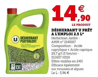 Super U Désherbant u prêt à l'emploi offre