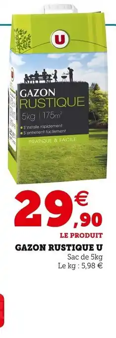 Super U Gazon Rustique U offre
