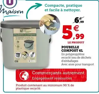 Super U Poubelle Compost 6L offre