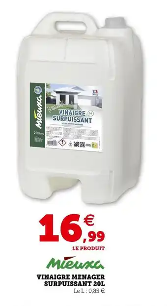 Super U Vinaigre Menager Surpuissant 20L offre