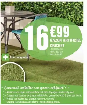 La Foir'Fouille Gazon Artificiel Cricket offre