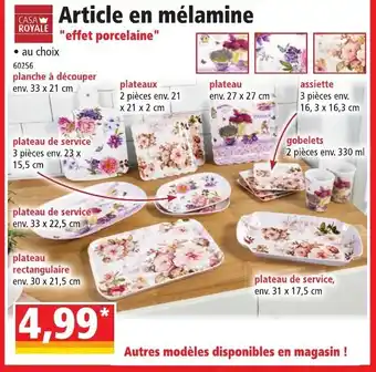 Norma Article en mélamine offre