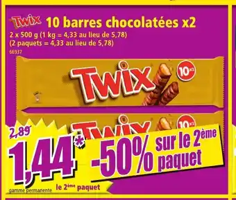 Norma 10 barres Chocolatées offre