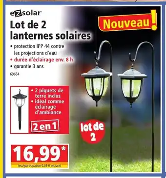 Norma Lot De 2 Lanternes Solaires offre