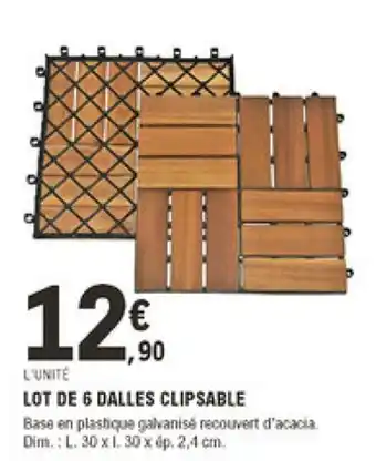 E.Leclerc Brico Lot De 6 Dalles Clipsable offre