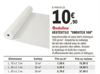 E.Leclerc Brico Géotextile "Ondutex 100" offre