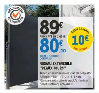 E.Leclerc Brico Rideau Extensible "Beaux Jours" offre