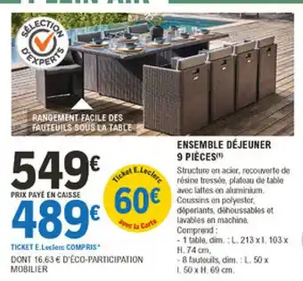E.Leclerc Brico Ensemble Déjeuner 9 Piéces offre