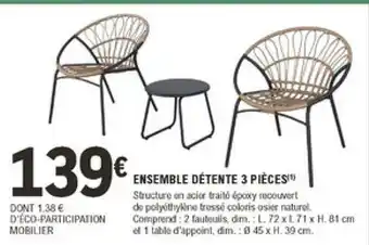 E.Leclerc Brico Ensemble Détente 3 Piéces offre